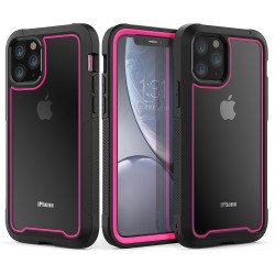 iPhone 11 Pro Max (6.5in) Clear Dual Defense Case (Hot Pink)